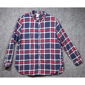 H&M Long Sleeve Collard Plaid Button Close Shirt (Size: 14, Multicolor,‎ Cotton)